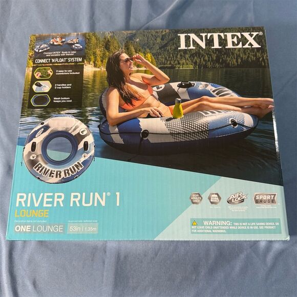 Intex River Run I Inflatable Lounge Tube Raft Pool Lake - Picture 1 of 8